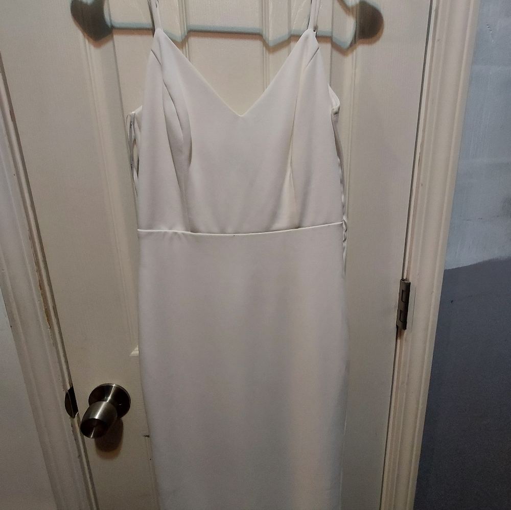 Elegant White Spaghetti Strap Dress